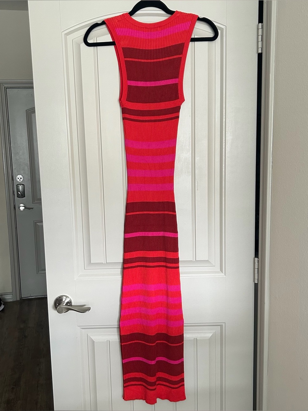 EVEREVE Sleeveless Ribbed Stripe Maxi Bodycon Dress